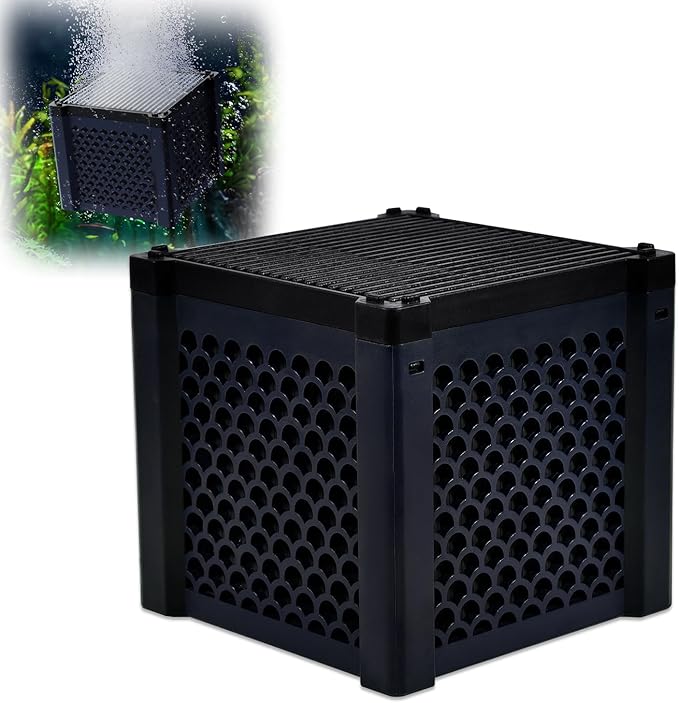 Eagles Eco-Aquarium Water Trough Purifier Cube, Activated Carbon Filter Media with Shell Honeycomb Charcoal Cube for Fish Tank, Horse Troughs, Ponds, Livestock Tanks, Water Tan (1pc)