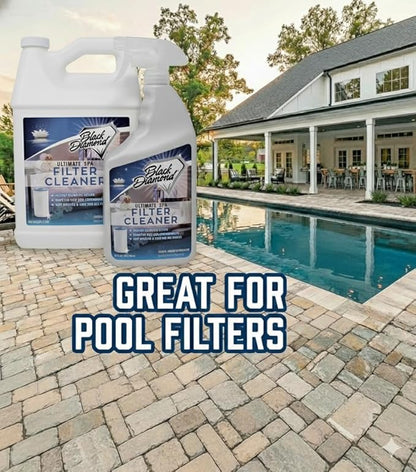 Ultimate Spa Filter Cleaner Fast-Acting Spray. Instant clean for Hot Tub & Pool Filters leaving behind no sticky residue. Prolongs filter life and pool equipment. No soaking. (1-Gallon)