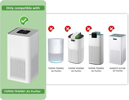 TPAP001 Replacement Filter, Only Compatible with TOPPIN TPAP001 Comfy Air C2 Air Purifi-er, 3-in-1 Efficient Filtration for TOPPIN TPAP001 Filter, TPFF001【Not Fit TPAP002 TPAP004 TPAP005 】