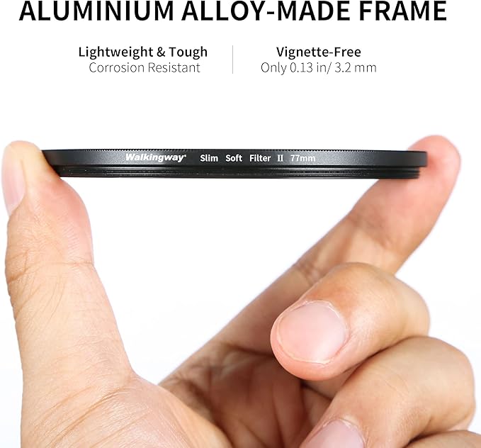 Walking Way 95MM White Mist Diffusion Filter - Subtler Soft Focus Circular Lens Filter - Dreamy Fog Effect Softening Camera Diffuser for Digital DSLR Camera (Light-Soft 1, 95MM)