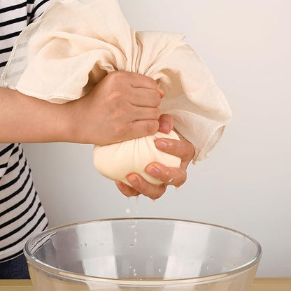 WMKGG 9 PCS Reusable Unbleached Cotton Cheese Cloth 20x20 Inch, Grade 100 Precut Cheesecloth for Straining Hemmed 4 Edges Fine Mesh Cotton for Cooking, Juicing, Cheese Making, Baking, Yogurt