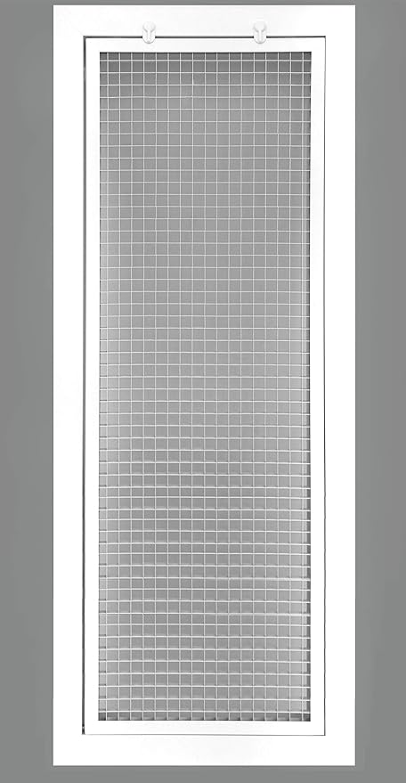 HVAC Premium 14'' x 36'' Cube Core Eggcrate Return Air Filter Grille for 1'' Filter - Aluminum - White [Outer Dimensions: 16.5'' x 38.5]