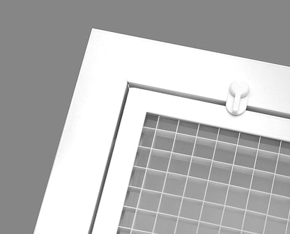 HVAC Premium 12" x 20" Cube Core Eggcrate Return Air Filter Grille for 1" Filter - Aluminum - White [Outer Dimensions: 14.5" x 22.5"]