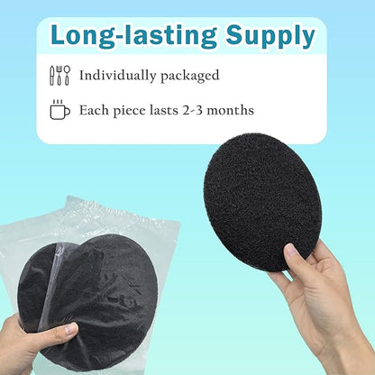NewKe 6 Pack Natural Charcoal Filter Refills for Chef'n 401-420-120 EcoCrock Counter Compost Bin, Compost Bucket in Indoor, Oval-Shaped Charcoal Filters, Approx 6-1/2 x 5 in 3/8 in Thick