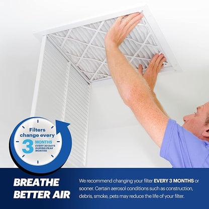 BNX TruFilter 16x25x1 Air Filter MERV 13 (4-Pack) - MADE IN USA - Electrostatic Pleated Air Conditioner HVAC AC Furnace Filters for Allergies, Pollen, Mold, Bacteria, Smoke, Allergen, MPR 1900 FPR 10