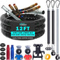 CheeMuii 12FT Semi Truck Air Line Kit with Gladhands Air Line Holder and Springs Kit 7 Way Trailer Cord and Air Brake Hoses 3-in-1 Air Lines Set for Semi Truck Trailer Tractor