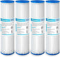 Membrane Solutions 20 Micron Pleated Polyester Sediment Water Filter 10"x2.5" Replacement Cartridge Universal Whole House Pre-Filter Compatible with W50PE, WFPFC3002, SPC-25-1050, FM-50-975 - 4 Pack