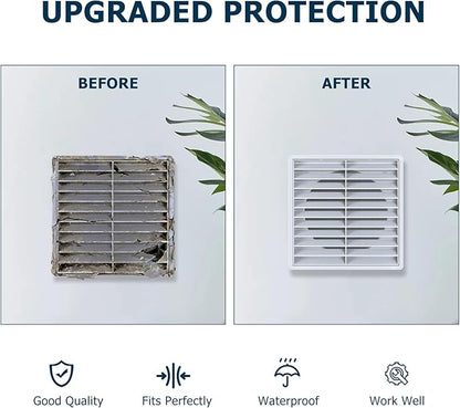 Air Vent ABS Louver Grille Cover 6 Inch, External Wall Vent Cover with Built-in Screen Mesh for Intake Exhaust Ventilation Exterior Door Ceiling Attic Storage Garage, White