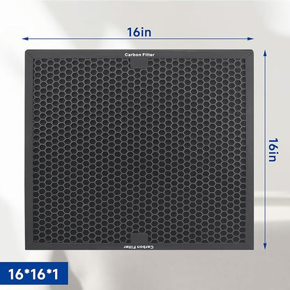 Air Scrubber Active Carbon Filters Compatible with Mounto, BlueDri, VEVOR and Dri-Eaz Air Purifier, Compatible with Part HEPA500 & BD-AS-550 & F301H, 16'' x 16'' x 1'' inches（3 Pack）