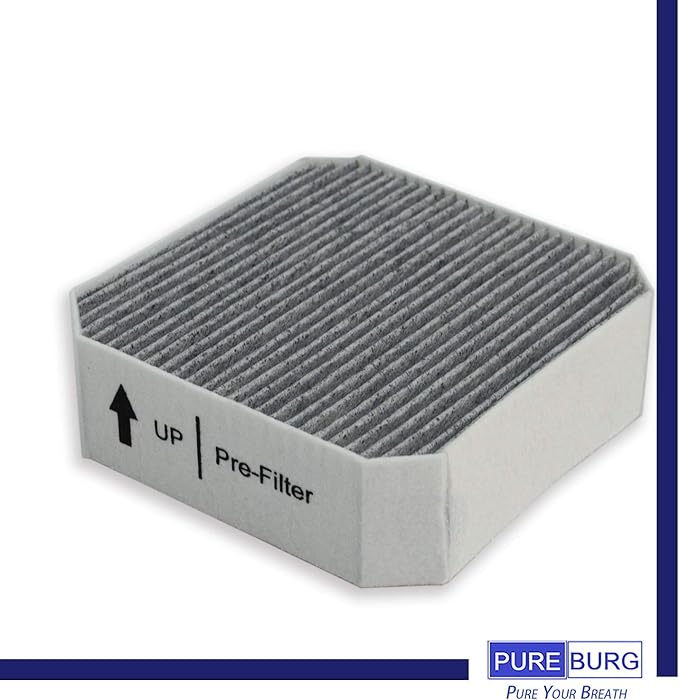 PUREBURG Replacement HEPA Pre-Filter Fits Molekule Air Purifier, High-efficiency Activated carbon 2-in-1 Air Clean Dust VOCs,2-Pack