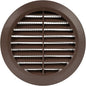 Brown 4" Inch Round Ventilation Grille with Insect mesh. (Duct 4Ø / Grille 5Ø) Ventilation Applications. Indoor and Outdoor Vent Cover. Available 3 Sizes / 4 Colors.
