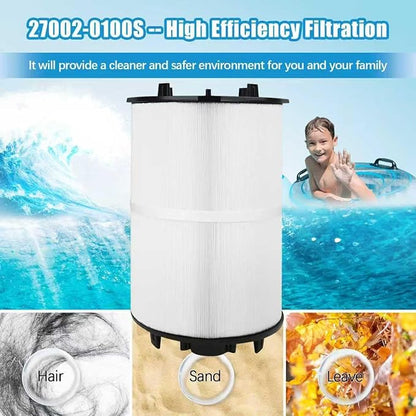 27002-0100S Pool Fliter Cartridges Replacement Compatible with Sta-rite 27002-0100S Pool PLM100 and System 2 Modular Media and Spa D.E. Filter, with Air Bleed Assembly, 100 sq.ft