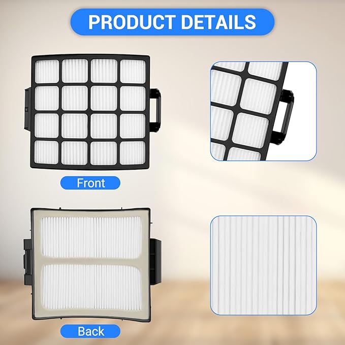 AZ3002 Replacement Filters for Shark AZ3002 AZ3000 AZ3000W for Stratos DuoClean PowerFins Vacuum Stratos Upright Vacuum, 2 HEPA 4 Foam & Felt Filters 1 Cleaning Brush