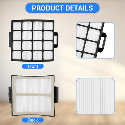 AZ3002 Replacement Filters for Shark AZ3002 AZ3000 AZ3000W for Stratos DuoClean PowerFins Vacuum Stratos Upright Vacuum, 2 HEPA 4 Foam & Felt Filters 1 Cleaning Brush