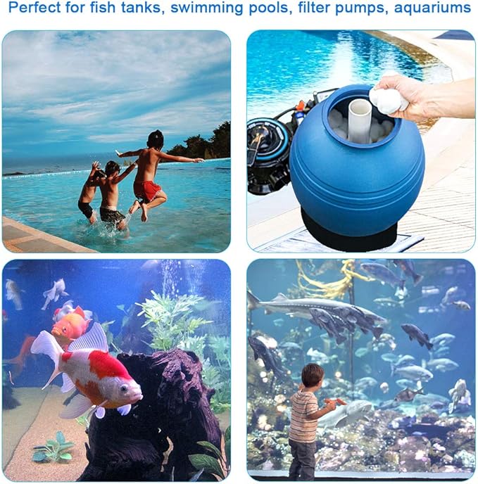 3.1 Lbs Pool Filter Balls Eco-Friendly Fiber Filter Media for Swimming Pool Aquarium Fish Tanks Filters Alternative to Sand(Equivalent to 110 Lbs Pool Filter Sand)