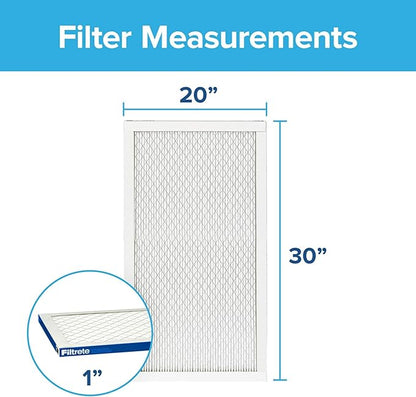 Filtrete 20x30x1 AC Furnace Air Filter, MERV 13, MPR 2200, Elite Allergen, Bacteria & Virus Filter, 3-Month Pleated 1-Inch Electrostatic Air Cleaning Filter, 2-Pack (Actual Size 19.81x29.81x0.78 in)