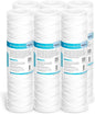 Membrane Solutions 5 Micron 10"x2.5" String Wound Whole House Water Filter Replacement Cartridge Universal Sediment Filters for Well Water - 6 Pack