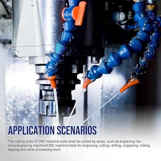Coolant Mister for Milling Machine,Mist Coolant System with Magnet Base, CNC Lubrication Spray Pump Mini Mill for Metal Nozzle Lathe Hose Keep Cutting Tools Cool