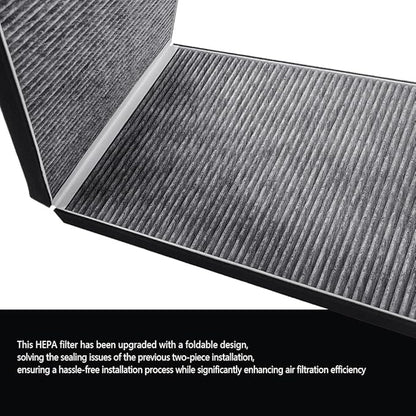 Foldable HEPA Air Intake Filter Fit for Tesla Model X 2015-2020, Upgrade Cabin Air Filter with Activated Charcoal Replace 1045566-00-H 1045566-00-G 104556600H