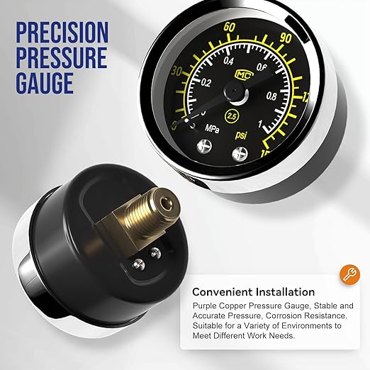 NPT 3/8" Air Regulator with Gauge,Air Compressor Water Separator with Accessories,Pneumatic Compressed Air Filter Pressure Oil Trap(AC3010-03)