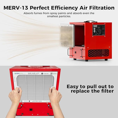 ALORAIR Portable Air Filtration System Built-In Ionizer, 180° Air Intake (850/1050CFM) Tabletop Dust Collector for Woodworking with Vortex Fan, Air Filter for Garage, Works Shop, Home, Purecare 1050IG