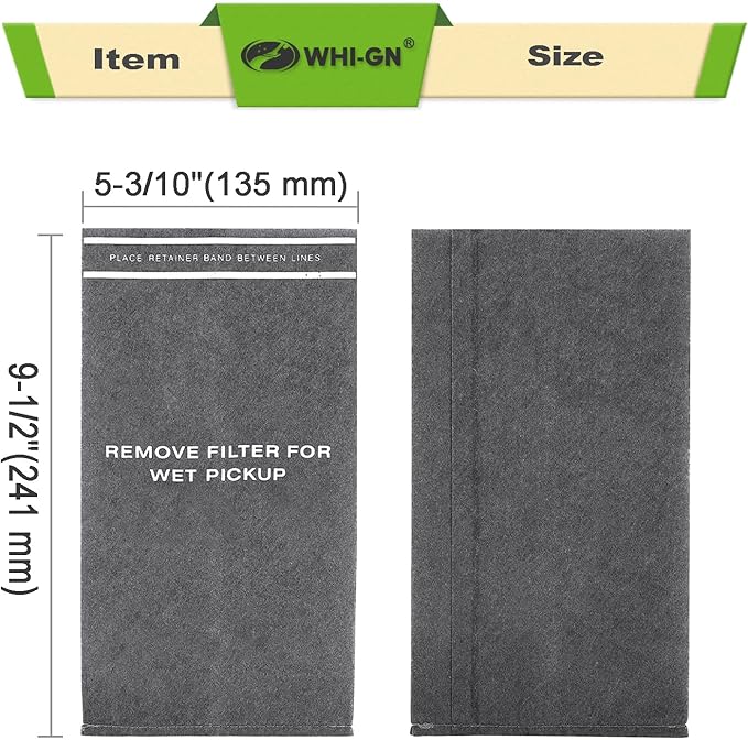12 Pack 38737 Replacement for Craftsman 2.5 Gallon Shop Vac Filter Bags, compatible with CRAFTSMAN 2 to 2.5 Gallon Wet/Dry Vacuums and 5 Gallon Powerhead Bucket Vac, Part 9-38737 / CMXZVBE38737