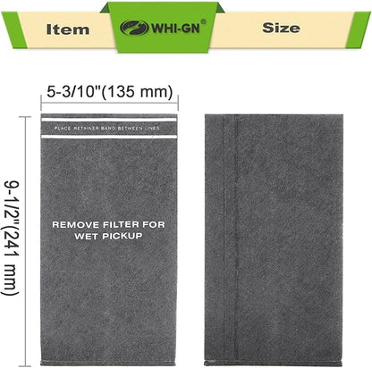 12 Pack 38737 Replacement for Craftsman 2.5 Gallon Shop Vac Filter Bags, compatible with CRAFTSMAN 2 to 2.5 Gallon Wet/Dry Vacuums and 5 Gallon Powerhead Bucket Vac, Part 9-38737 / CMXZVBE38737