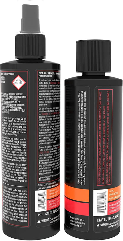 K&N Air Filter Cleaning Kit: Squeeze Bottle Filter Cleaner and Blue Oil Kit; Restores Engine Air Filter Performance; Service Kit-99-5050BL