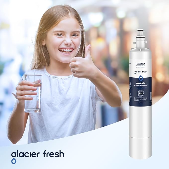 GLACIER FRESH Replacement for RPWFE, RPWF (Built-in CHIP) Refrigerator Water Filter, Compatible with GFE28GYNFS, GFE28GELDS, PFE28KELDS, PFE28KYNFS, GFD28GELDS, PWE23KELDS, PWE23KMKES, 3 Pack