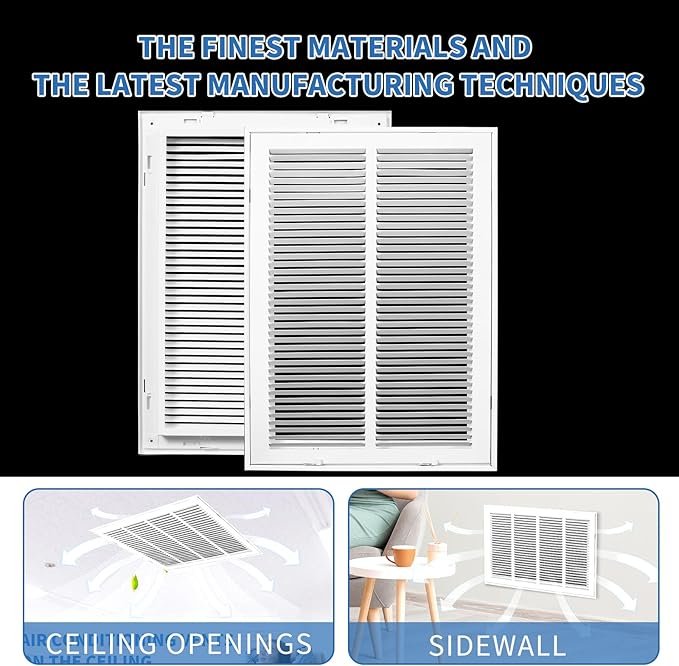 14x20 Return Air Grille [Duct Opening Size],Return Air Vent Cover for Wall Or Ceiling,Steel Return Air Filter Grilles Removable Face/Door for 1 Inch Filters (14"W x 20"H [Duct Opening])