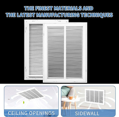14x20 Return Air Grille [Duct Opening Size],Return Air Vent Cover for Wall Or Ceiling,Steel Return Air Filter Grilles Removable Face/Door for 1 Inch Filters (14"W x 20"H [Duct Opening])