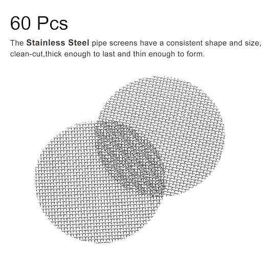 MECCANIXITY Pipe Screen Stainless Steel Screens, 3/4 Inch (19mm) Diameter for Pipe Filter, Pack of 60