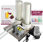 Fermtech Mini 2 Electric Sediment Filter Starter Kit with Pre-Screen, Bundle of Filters. Stainless Steel Wine/Beer/Juice/Kombucha/Liquid Filtering System. Home Pro 10 Inch. Jet Filtration Technology.