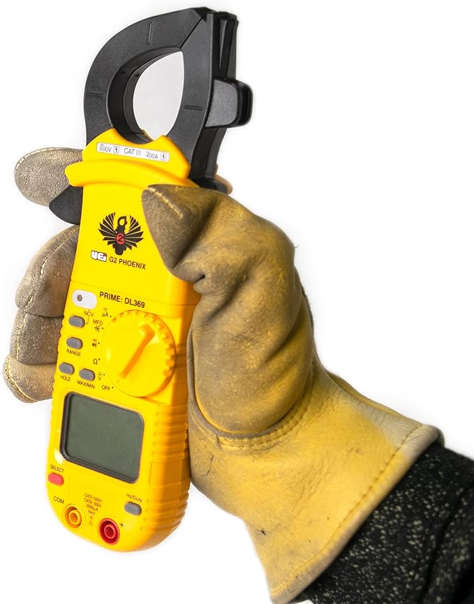 UEi DL369 Digital Clamp Meter HVAC Auto-Ranging 4000 Counts Volt Meter AC Amp Meter Measures AC Current AC/DC Voltage & Microamps Capacitance Resistance Diodes NCV Continuity Tester Live Wire Test