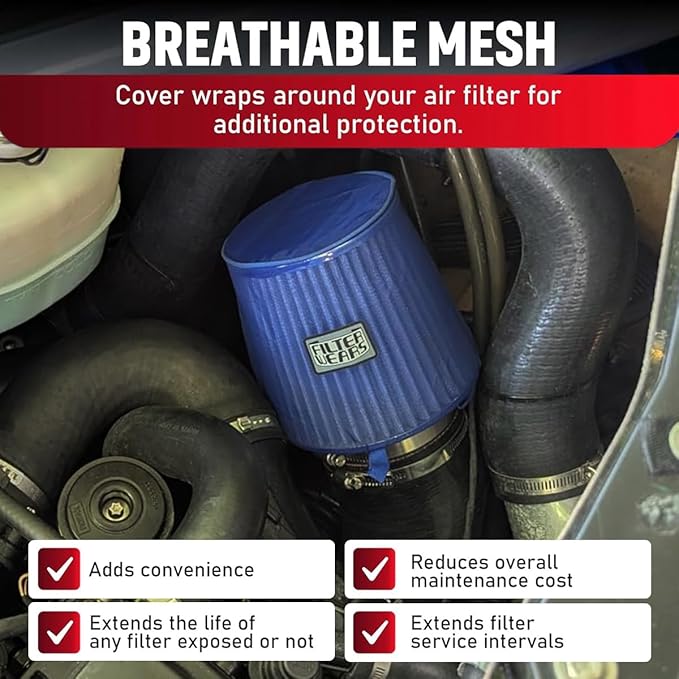 FILTERWEARS F154L Universal Water Repellent Cold Air Intake Pre-Filter - Large