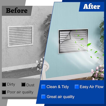 Air Vent Filter Kit, 39"x55" Cut to Fit Micro Mesh Filter with Low Resistance, Easy Air Flow, Air Vent Filters with Adhesive Hook Tape for HVAC, Registers and Grilles, Black
