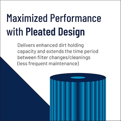 Pentair Pentek R50-BB Big Blue Sediment Water Filter, 10-Inch, Whole House Pleated Polyester Filter Cartridge, 10" x 4.5", 50 Micron, Pack of 2