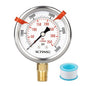 0 to 5000 Psi Hydraulic Pressure Gauge, Glycerin Liquid Filled, 2.5 inch Dial, 1/4" NPT Lower Mount, Stainless Steel Case, for Regulator, HVAC System, Beer Keg, Brew Setup，High Pressure Test