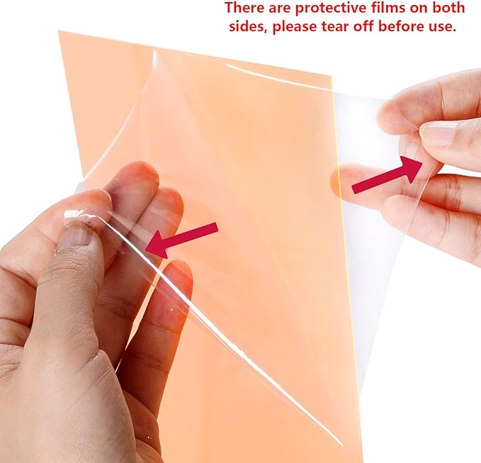 Lystaii 9pcs Gel Light Filter Color Correction Colored Overlays Transparent Color Film Lighting Gel Filter Plastic Sheets Correction 11.7 by 8.3 Inches for Film, Video, Photo, Stage (Orange)