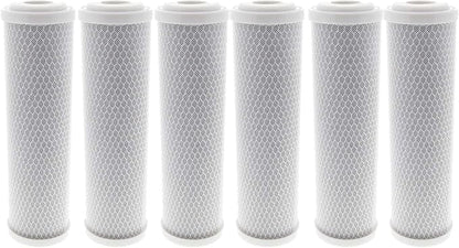Tier1 10 Micron 10 Inch x 2.5 Inch | 6-Pack Whole House Carbon Block Water Filter Replacement Cartridge | Compatible with Pentek EPM-10, 155634-43, EP-10, CB-25-1010, Home Water Filter
