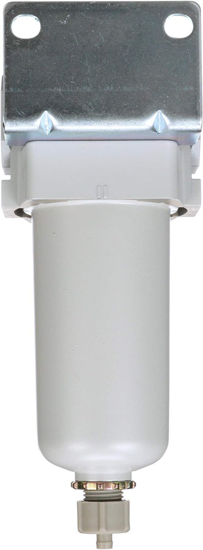 PneumaticPlus SAFD400-N04B-MEP Compressed Air Coalescing Filter, 0.01 Micron 1/2" NPT - Metal Bowl, Manual Drain, Bracket