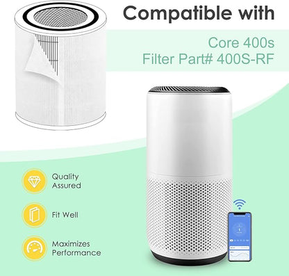 Pre-Filter Compatible with Levoit Core 400s Filter, 400S-P, Fit Part# 400S-RF # LRF-C401S-WUS, 6-Pack