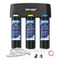 Vortopt Under Sink Water Filter,with PP,UF,and CTO Cartridges for Water Filtration and Drinking Water,F03,Black.