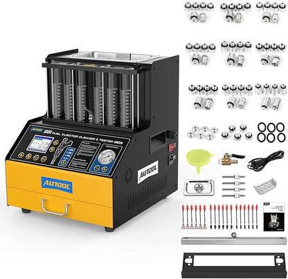 AUTOOL Automotive 6-Cylinder 110V GDI Fuel Injector Cleaning Machine,EFI Fuel Injector Cleaner Kit Tool,FSI Fuel Injector Tester Cleaner for All Petrol and Car Motorcycle