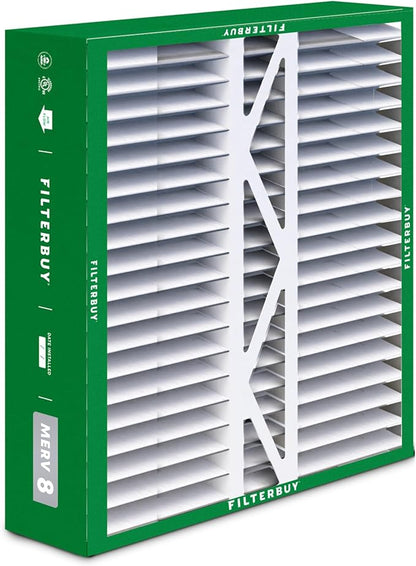 Filterbuy 16x22x5 Air Filter MERV 8 Essential Dust & Allergy Defense (2-Pack), Pleated HVAC AC Furnace Filters for Amana, Coleman, Goodman, York, and More (Actual Size: 15.38 x 21.88 x 5.25)