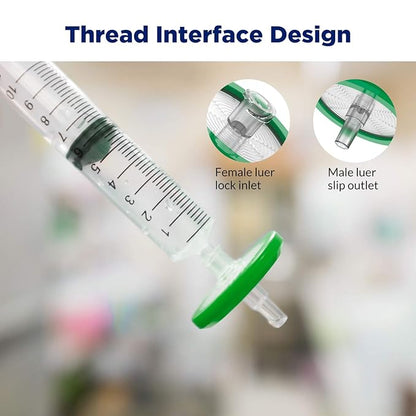 Membrane Solutions 60 Pack Syringe Filter Sterile PES Hydrophilic Filtration 0.22um Pore Size, 33mm Membrane Diameter Sterile PES Membrane Individually Packed