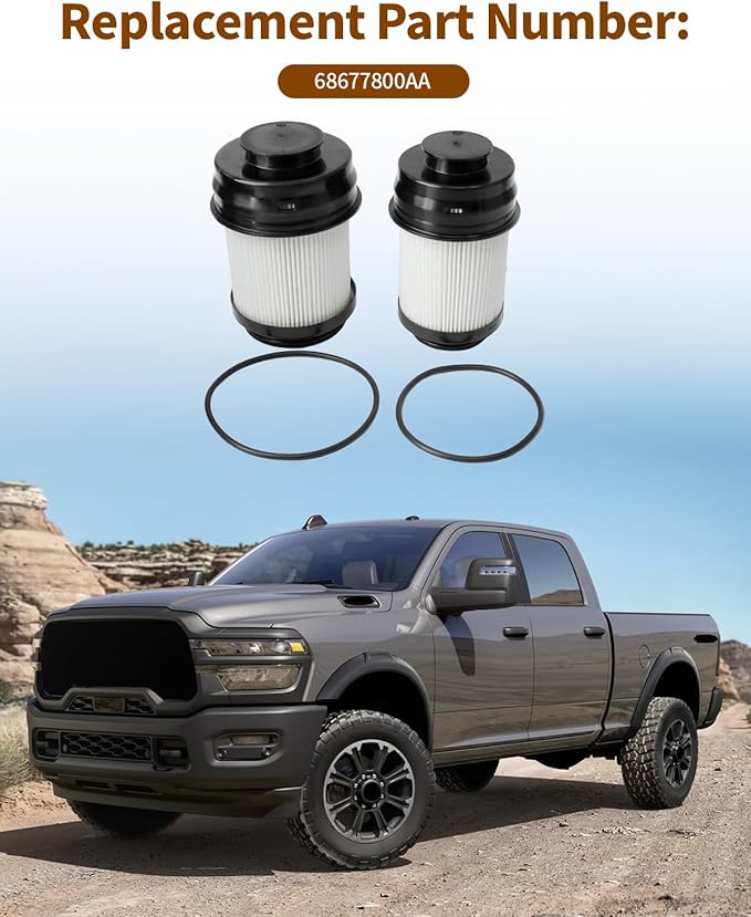 68677800AA Fuel Filter Kit Fit for Ram 2500 3500 4500 5500 Truck 2025 2026 6.7L L6 Cummins Diesel Turbo Engine | Fuel/Water Separator Filter