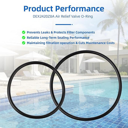 DEX2420Z8A Air Release Valve O-Ring Kit Compatible with Hayward SwimClear for Pro-Grid DE Filters, Fits C2020 C3020 DE2420 DE3620 Cartridge Filter Repair Parts - 1 Set of Replacement Seals