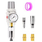 TAILONZ PNEUMATIC 1/4 Inch NPT Automatic Drain Air Filter Pressure Regulator Combo Piggyback, Air Tool Compressor Filter with Gauge AW2000-02D