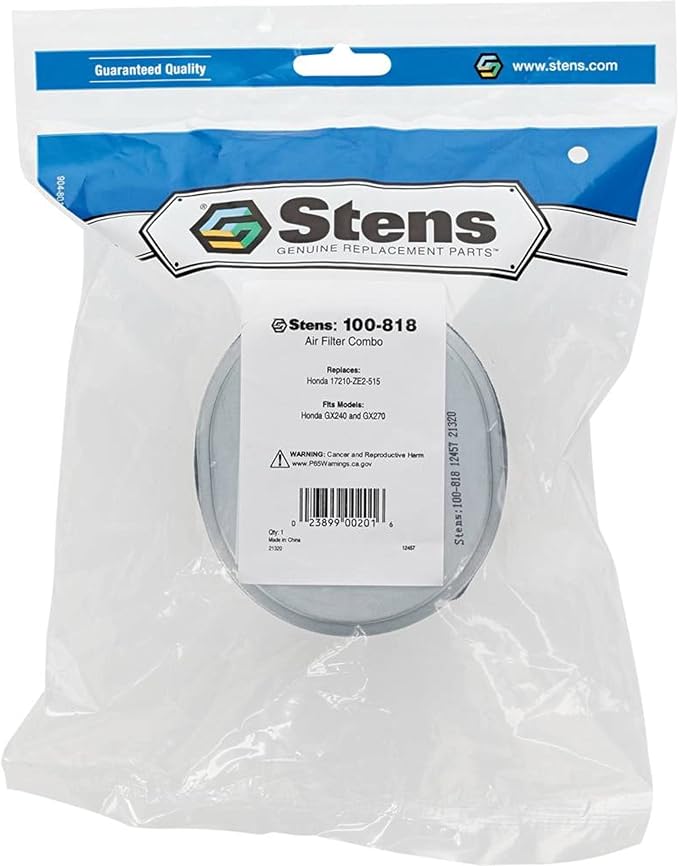 Stens Air Filter Combo 100-818 Compatible with Honda GX240 and GX270 17210-ZE2-505, 17210-ZE2-515, 17210-ZE2-821, 17210-ZE2-822, 17211-ZE2-505